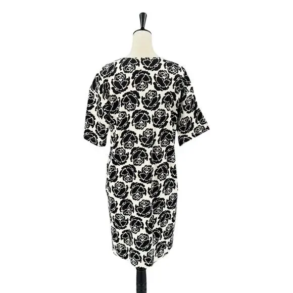 Tory Burch NWT L Rose Print Soft Knit Short Sleeve Cotton T-Shirt Dress
